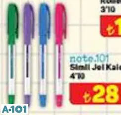 NOTE 101 SİMLİ JEL KALEM 4'LÜ NOTE 101 SİMLİ JEL KALEM 4'LÜ